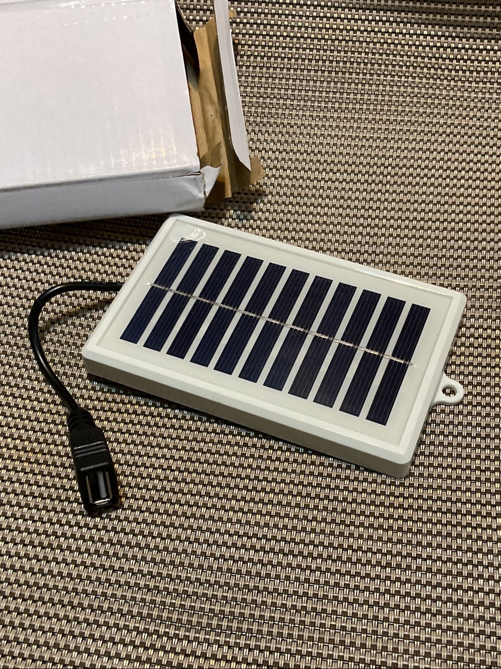Portable Solar USB Charger Panel in White and Dark Blue
